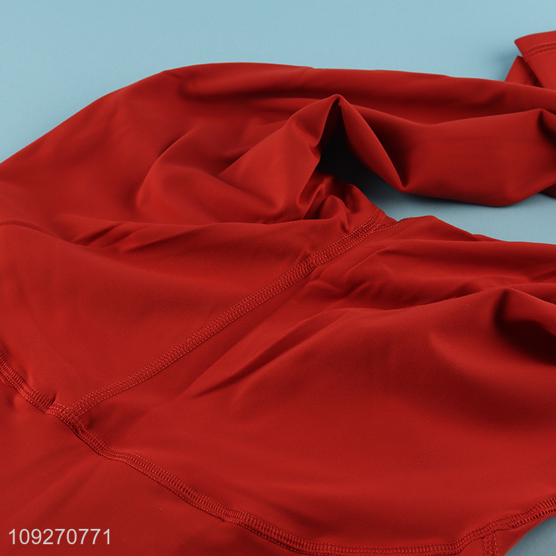 Good quality red women fitness sports yoga pants for sale