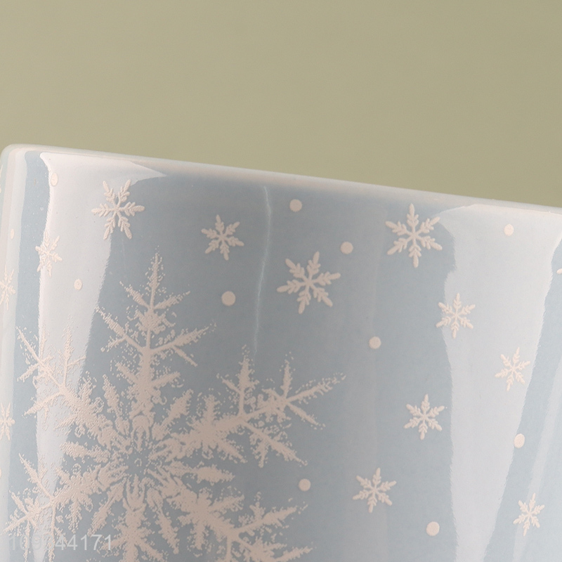 Yiwu market  ceramic cup snowflakes water cup