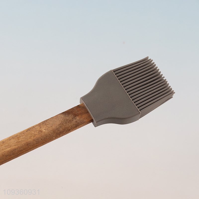 Online wholesale wooden handle silicone brush oil brush