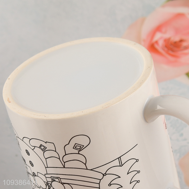 Good quality Christmas diy ceramic cup with painting pen