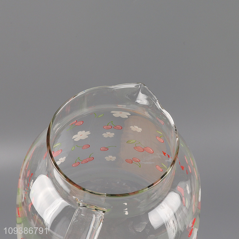 Top quality clear glass water jug with handle