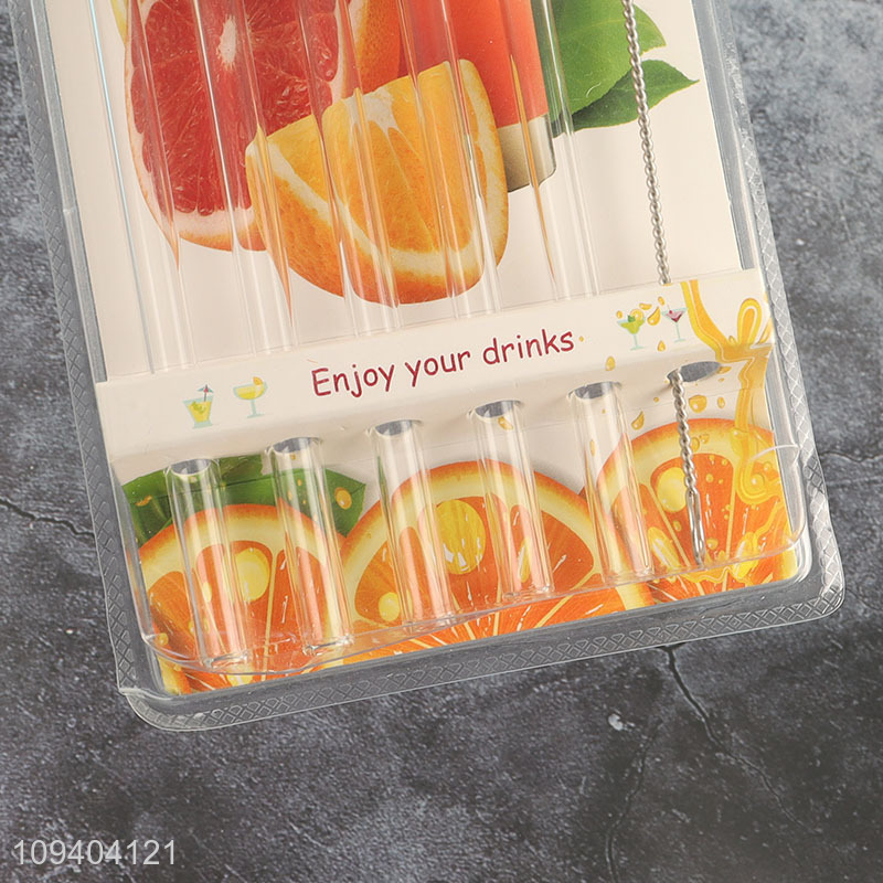Good price glass drinking straw juice straw with straw brush