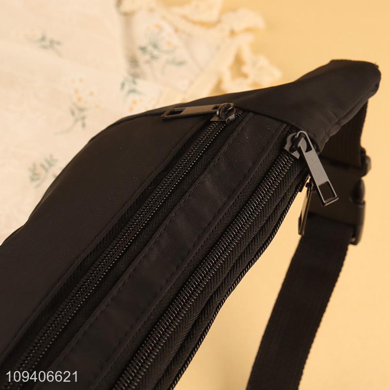 Factory direct sale black lightweight waist bag wholesale