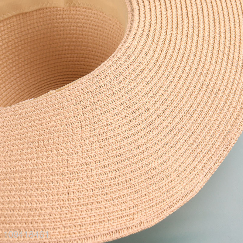Good selling beige straw hat for summer beach