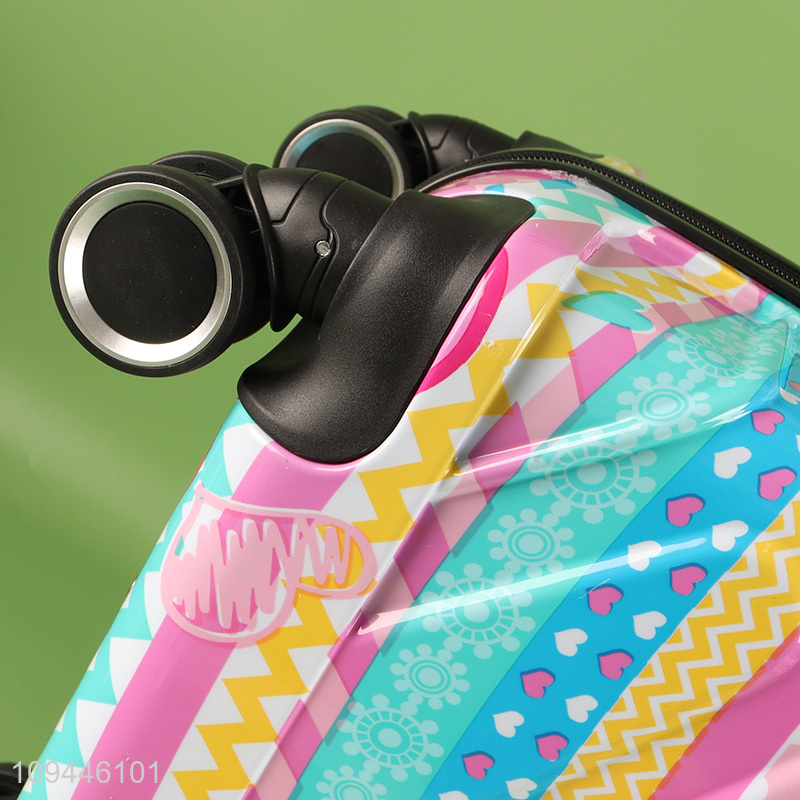 Good selling heart printed portable travel luggage