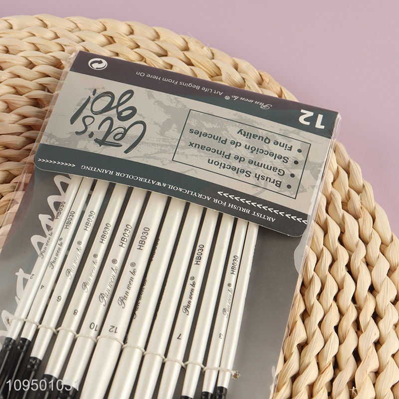 Good price 12pcs professional paint brushes art brush
