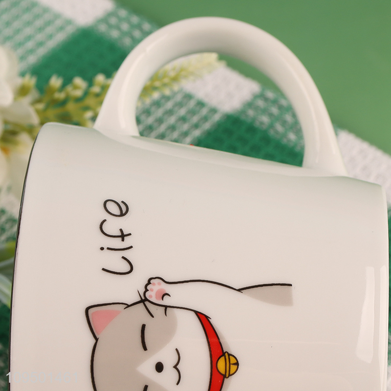 Top sale cartoon cat ceramic water cup